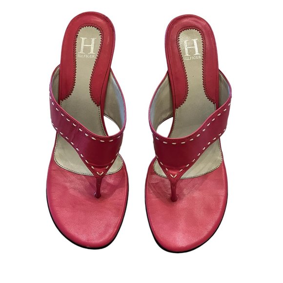 H Hilfiger Pink Leather Heels Size 6.5 - Picture 5 of 10